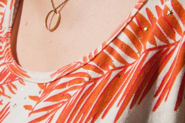Robe palmier orange