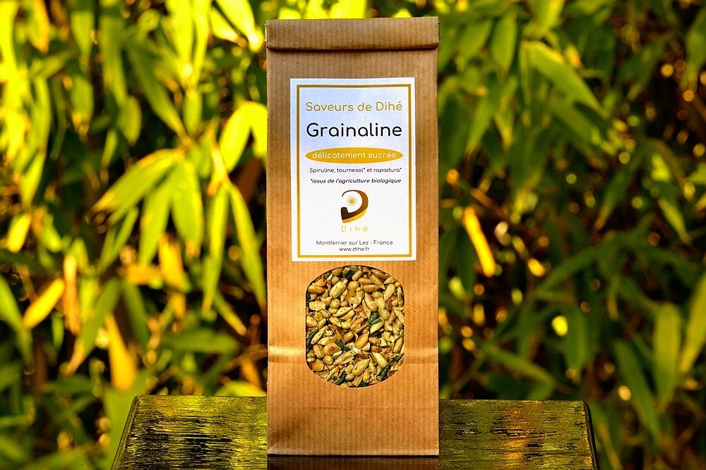 grainaline-sucree grainaline complément alimentaire saveur Dihé à base de spiruline
