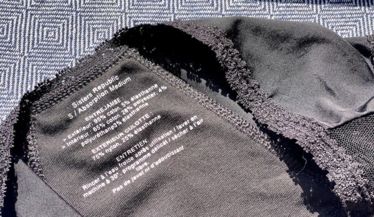 Culotte menstruelle noire lavable